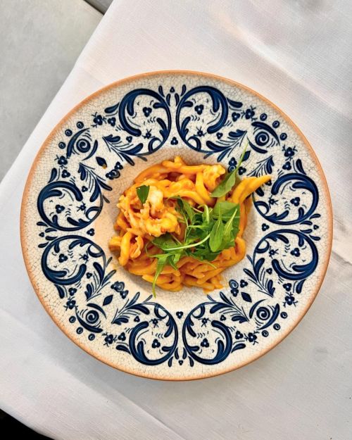 <p>Strozzapreti vodka, rucola e gamberi</p>